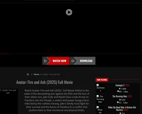An example of a website offering to watch or download the movie Avatar 3 and other recent releases