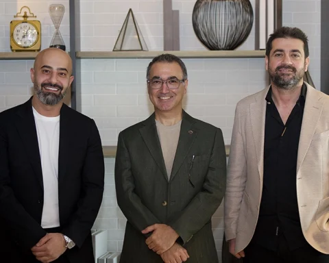 From L to R - Ali El Kontar, CEO, Zero&One, Burcak Soydan, MD for NTT DATA, Inc. in the Middle East, and Ali Chahbour, CTO, Zero&One