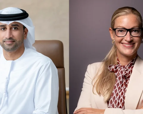(L-R) Fahad Al Hassawi, Chief Executive Officer at du and Petra Schirren, President of Ericsson Gulf