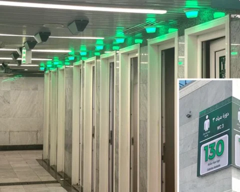 smart washroom technology at Grand Mosque