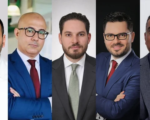 (Left to Right) Ahmad AlSabbah, Regional Manager, Sales Engineering, Saudi Arabia and Bahrain; Islam Afifi, Senior Regional Director, Sales Engineering, EMEA East; Jawad Moghnieh, Regional Director, Saudi Arabia & Bahrain; Dan Popa, Regional Director, Eastern Europe; Mark Govender, Regional Manager, Sales Engineering, Africa